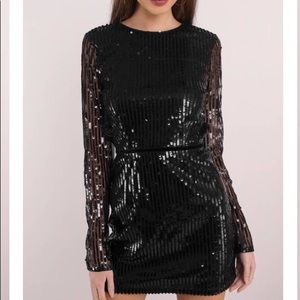 Black sequined open back dress!